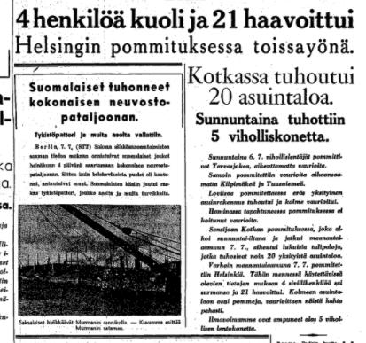 Helsingin Sanomat 8.7.1941 Helsingin Sanomat 8.7.1941